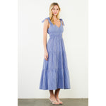 TIE STRAP MAXI DRESS-BLUE STRIPE