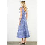 TIE STRAP MAXI DRESS-BLUE STRIPE