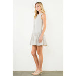 SHORT STRIPED DRESS-CREAM