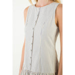 SHORT STRIPED DRESS-CREAM