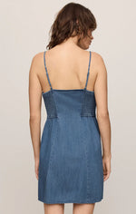 ANGEL EYES DENIM MINI DRESS-MEDUIM INDIGO