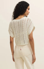 BALLAST CROCHET SWEATER TOP-WHITE