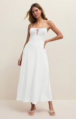 GRANADA AIRY GAUZE MAXI DRESS-WHITE