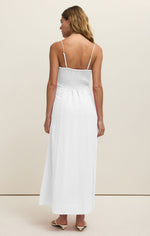 GRANADA AIRY GAUZE MAXI DRESS-WHITE