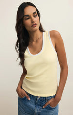 SIRENA COLOR BLOCKED RIB TANK-PINEAPPLE