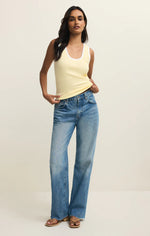 SIRENA COLOR BLOCKED RIB TANK-PINEAPPLE