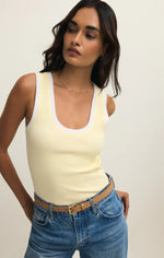 SIRENA COLOR BLOCKED RIB TANK-PINEAPPLE