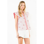 CHERRY PRINT TOP
