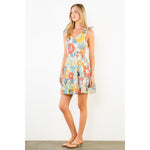 FLORAL DRESS WITH TIES-MUSTARD MULTI