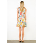 FLORAL DRESS WITH TIES-MUSTARD MULTI