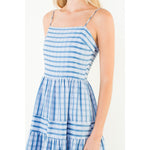 STRIPED MIDI DRESS-LIGHT BLUE
