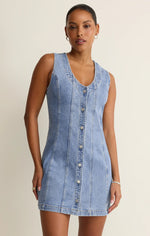 JOLIE DENIM MINI DRESS-AVALON