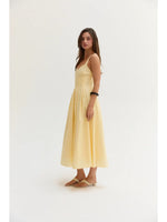 Valerie Bustier Fit And Flare Dress - Lt. Yellow