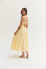 Valerie Bustier Fit And Flare Dress - Lt. Yellow