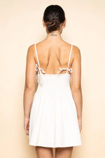 Mini Dress With Flower Detail- Cream