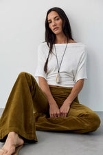 Walk The Line Cord Boot Cut Pant- Leaf Green