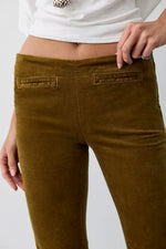 Walk The Line Cord Boot Cut Pant- Leaf Green