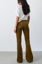 Walk The Line Cord Boot Cut Pant- Leaf Green