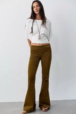 Walk The Line Cord Boot Cut Pant- Leaf Green