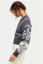 Isle Tide Zip Up - Charcoal Pattern
