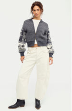 Isle Tide Zip Up - Charcoal Pattern
