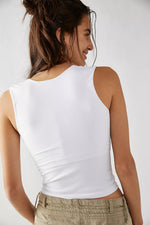 CLEAN LINES MUSCLE CAMI-WHITE