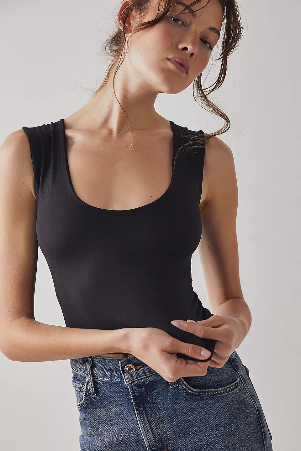 CLEAN LINES MUSCLE CAMI-BLACK