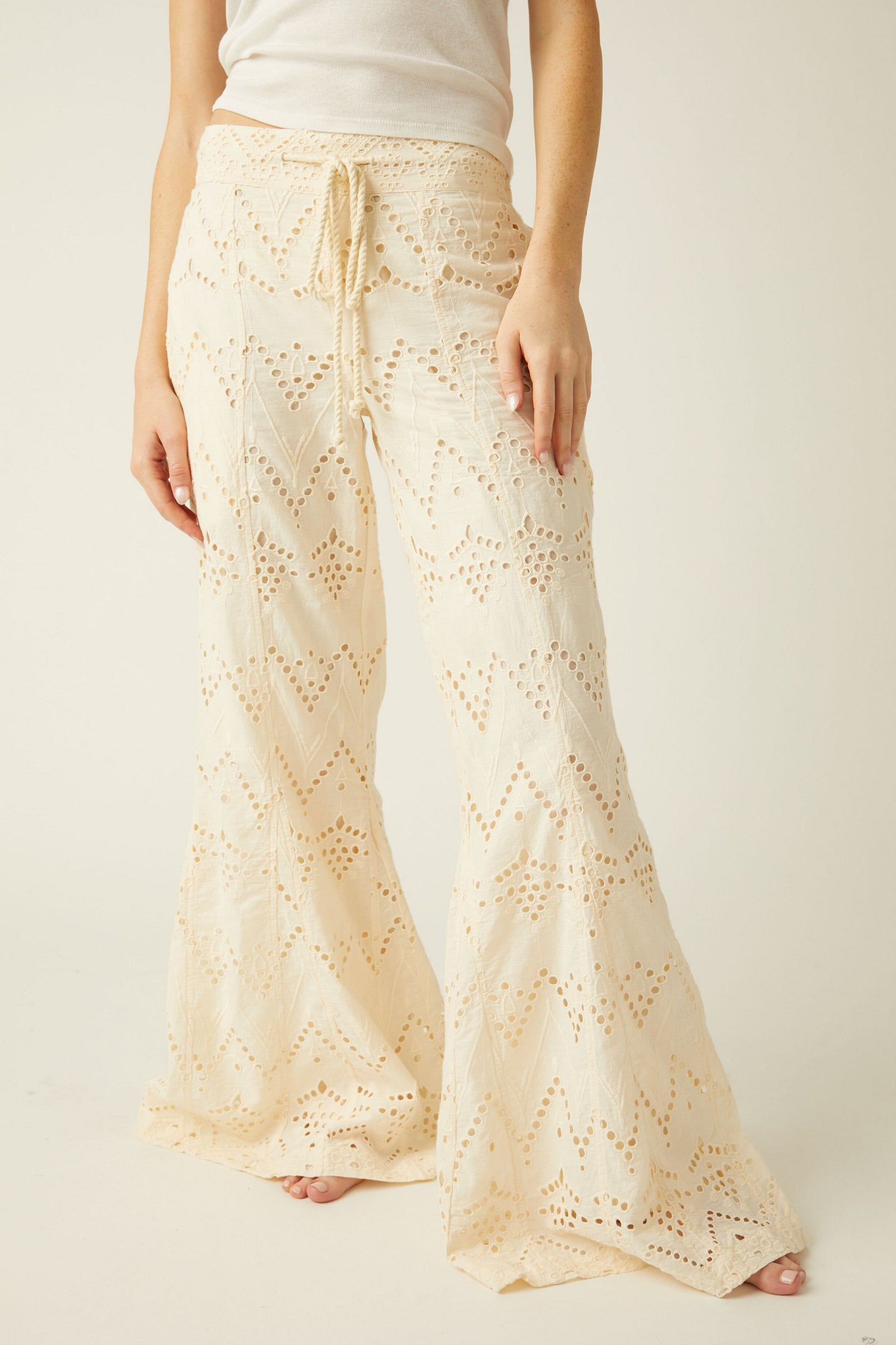 EMMA EMBROIDERED PANT-IVORY
