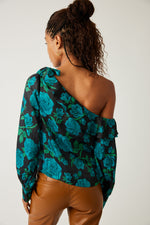 THESE NIGHTS BLOUSE-TEAL COMBO