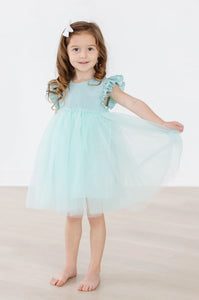 SHIMMER TULLE DRESS-MINT