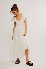 SUNDRENCHED SHORT SLEEVE MAXI DRESS-WHISPER WHITE