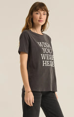 WISH YOU WERE HERE BOYFRIEND TEE-SAND BLACK