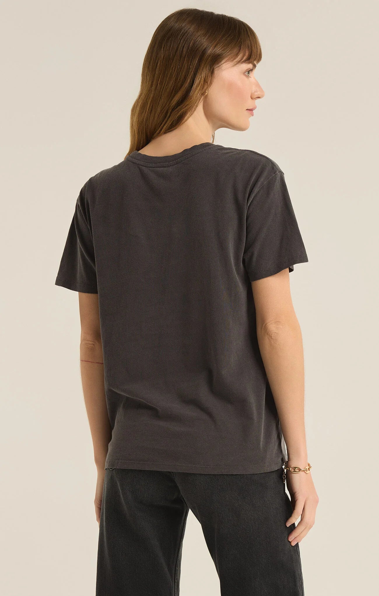 WISH YOU WERE HERE BOYFRIEND TEE-SAND BLACK