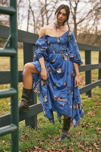 MORNING GLORY MAXI DRESS-DUTCH BLUE COMBO