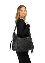 STACEY PEBBLED SHOULDER BAG-BLACK