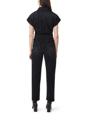 ROLLED SLEEVE JUMPSUIT-BLACK