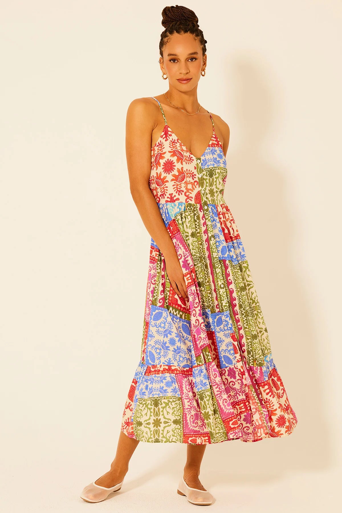 TIERED SUNDRESS-MUTLI COLOR PRINT