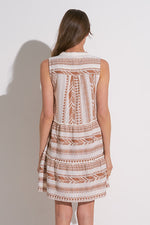 TIERED SLEEVELESS DRESS- BEIGE