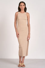RIBBED KNIT DRESS-SAND
