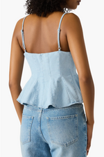 DEMI PEPLUM DENIM TOP