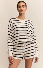 STAND OUT STRIPED MODAL SWEATSHIRT-CRYSTAL