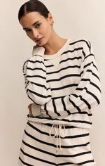 STAND OUT STRIPED MODAL SWEATSHIRT-CRYSTAL