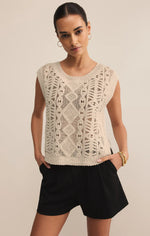 BAROQUE CROCHET SWEATER TOP-CRYSTAL