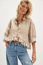 BAILEY STRIPED SHIRT-NEUTRAL COMBO