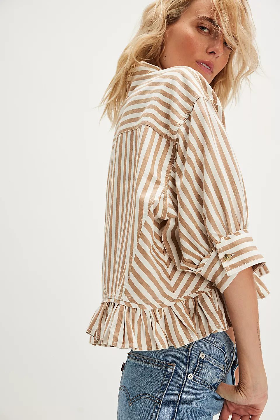 BAILEY STRIPED SHIRT-NEUTRAL COMBO