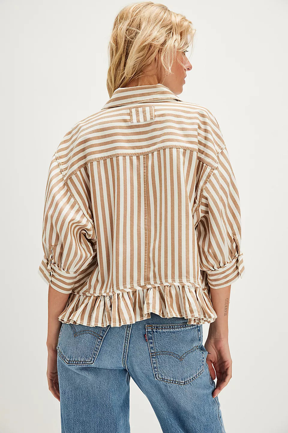 BAILEY STRIPED SHIRT-NEUTRAL COMBO