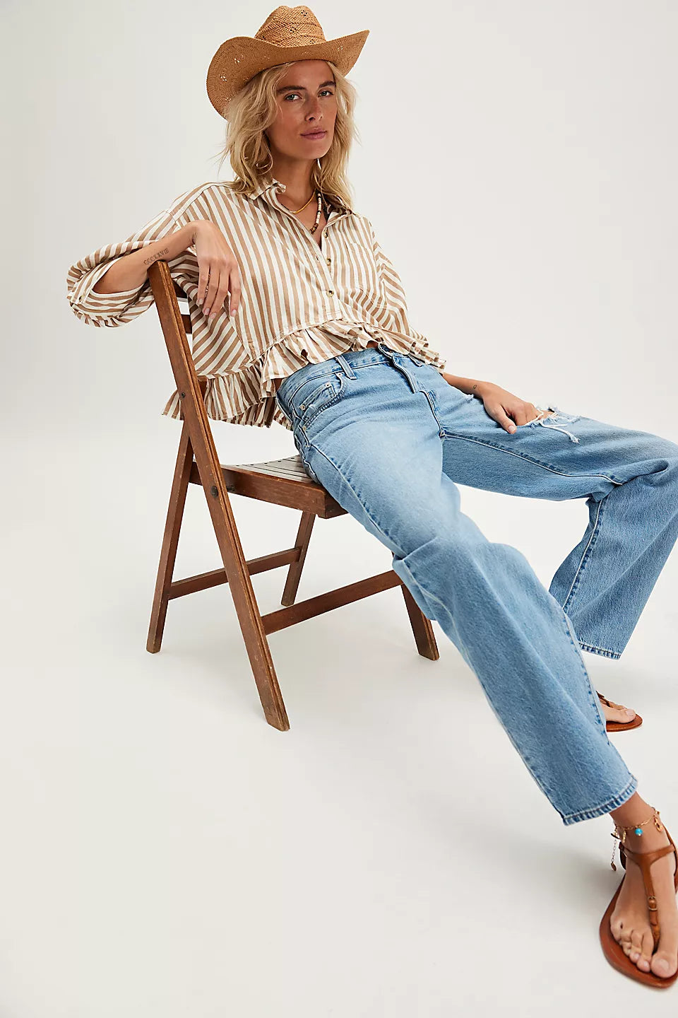 BAILEY STRIPED SHIRT-NEUTRAL COMBO