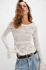 LACE LAYERING LONG SLEEVE-SUGAR SWIZZLE
