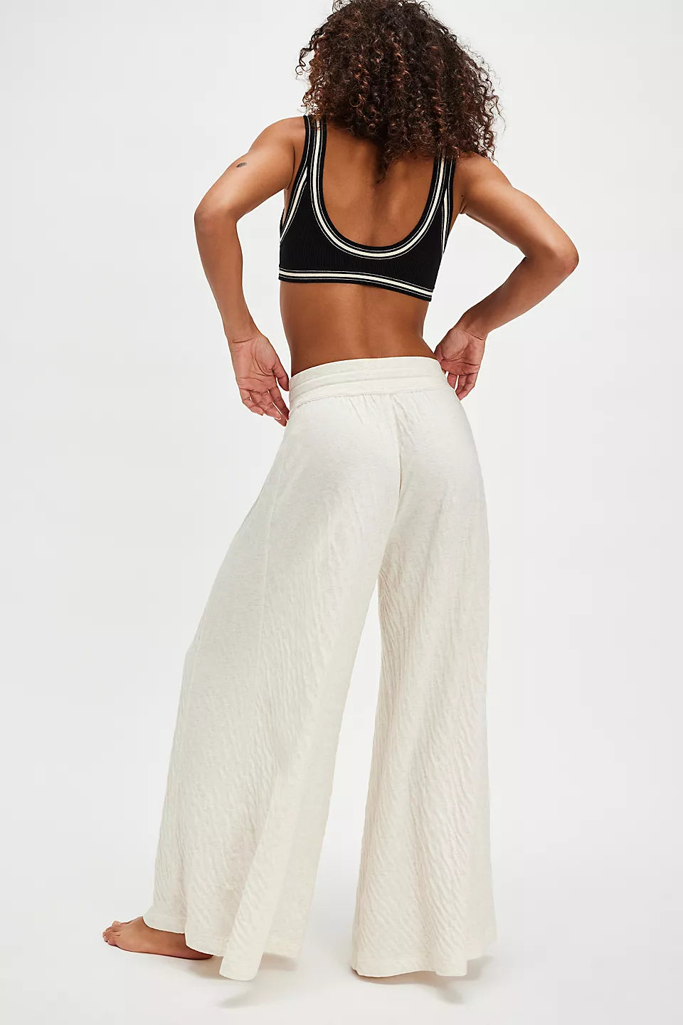 WAIT A MINUTE WIDE LEG PANT-HEATHER OATMEAL
