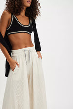 WAIT A MINUTE WIDE LEG PANT-HEATHER OATMEAL